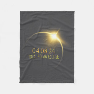 America Totality Solar Eclipse 2024 4.08.24 Access Fleece Blanket