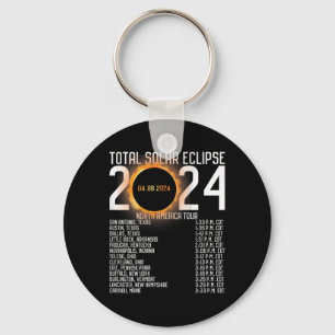 America Tour 2024 Totality On Back Solar Eclipse Key Ring