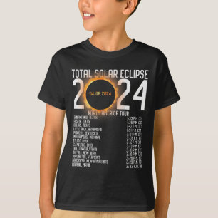 America Tour 2024 Totality On Back Solar Eclipse  T-Shirt