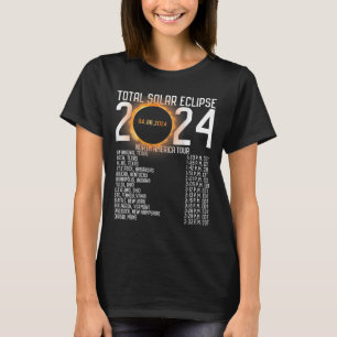 America Tour 2024 Totality On Back Solar Eclipse T-Shirt