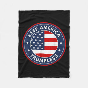 America Trumpless Funny Anti Trump 2024 Pro Democr Fleece Blanket