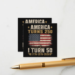 America Turns 250 I Turn 50 Enclosure Card