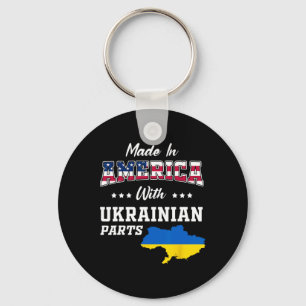 America Ukrainian Parts Ukraine Map Usa Flag Roots Key Ring