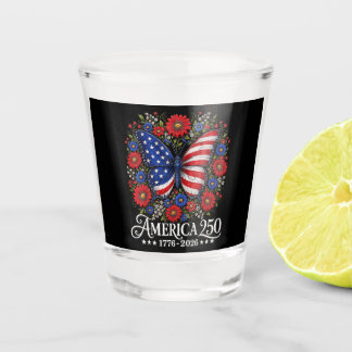 America US Flag 250 1776 2026 250th Anniversary 4t Shot Glass