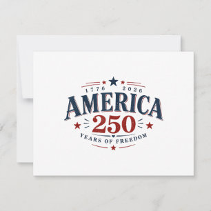 America USA 250th, 250 Years of Freedom Thank You Card