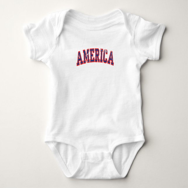 America USA 4th Of July Baby Bodysuit (Front)