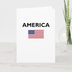 America USA American Flag Light-Colour Blank Card