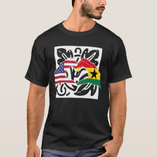 America USA American Ghana Ghanaian Melanin Mixed  T-Shirt