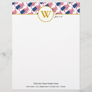 AMERICA USA Christian Stationery Letterhead