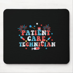 America Usa Fireworks Patient Care Technician 4th  Mouse Pad