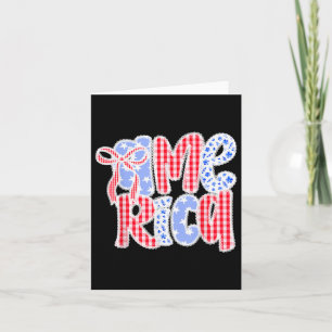America Usa Lace Bow 4th Of July Coquette Floral P Card