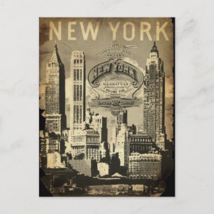 America USA travel vintage New York Postcard