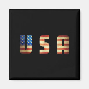 America USA US Flag Patriotic 4th July Men Women Magnet