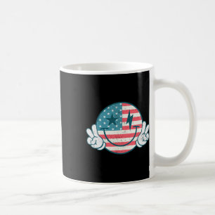 America Vibes Smile Face American Flag 4th Of July Coffee Mug