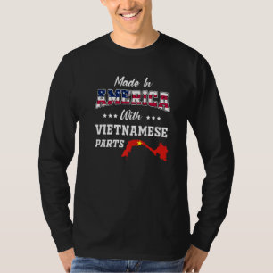America Vietnamese Parts Vietnam Map USA Flag Root T-Shirt