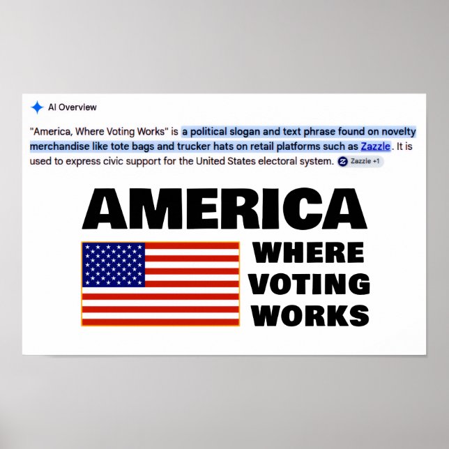 America, Where Voting Works Poster (Front)