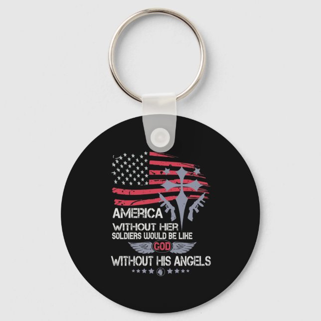 America Without Her Soldiers Key Ring (Front)