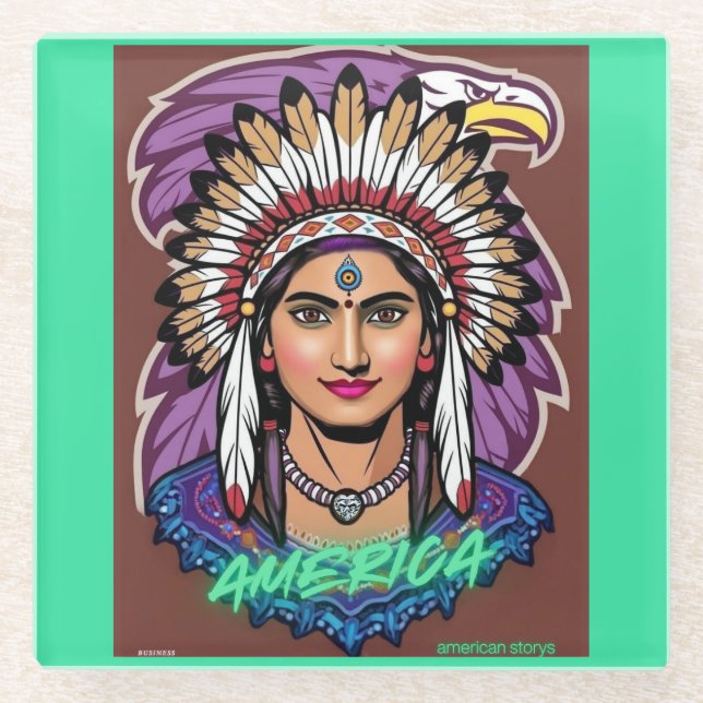 America Women Glass Coaster (Front)