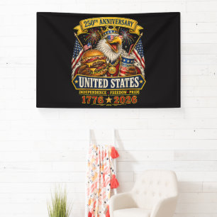 American 1776 2026 250th 4th July Independence Day Banner