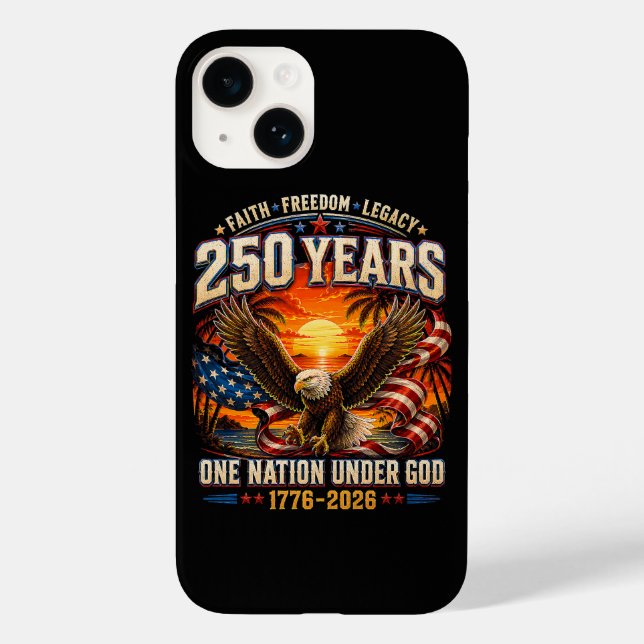 American 1776 2026 250th 4th July Independence Day Case-Mate iPhone Case (Back)