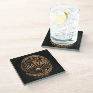 American 1776 2026 250th 4th July Independence Day Glass Coaster