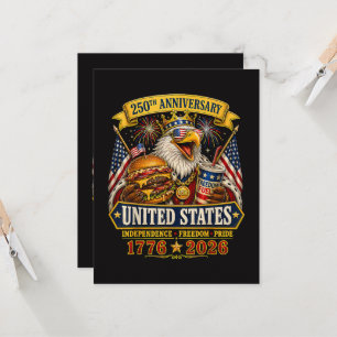 American 1776 2026 250th 4th July Independence Day Invitation