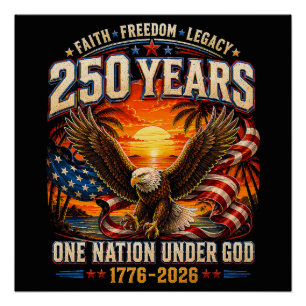 American 1776 2026 250th 4th July Independence Day Poster