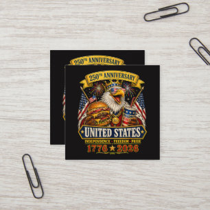 American 1776 2026 250th 4th July Independence Day Square Business Card