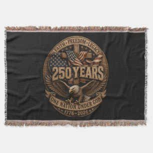 American 1776 2026 250th 4th July Independence Day Throw Blanket