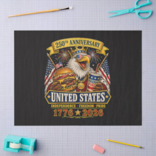 American 1776 2026 250th 4th July Independence Day Tissue Paper