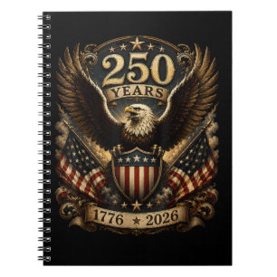 American 1776 2026 250th 4th July Patriotic Eagle Notebook