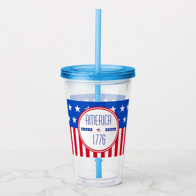 American 1776 patriotic  acrylic tumbler (Front)