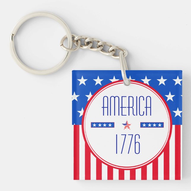 American 1776 patriotic    key ring (Front)