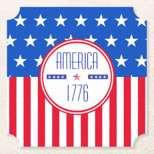 American 1776 patriotic paper coaster