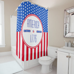 American 1776 patriotic shower curtain