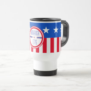 American 1776 patriotic travel mug