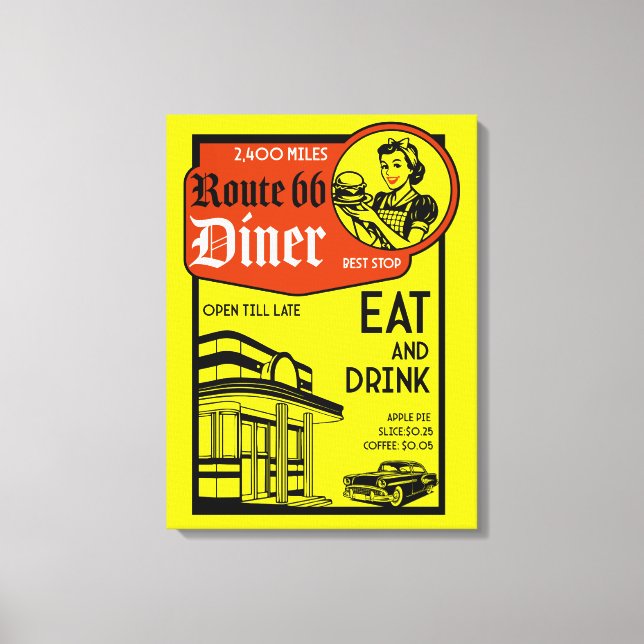 American 1950's Diner Canvas Print (Front)