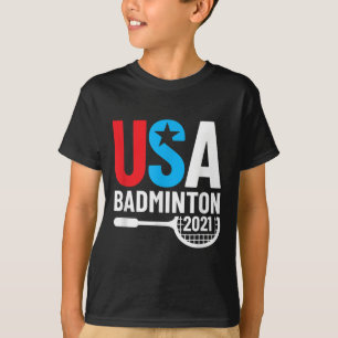 American 2021 Usa Badminton Gifts For Us Badminton T-Shirt