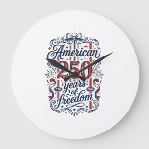 American 250 Years of Freedom Patriotic Shirt Desi Large Clock