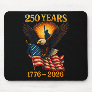 American 250 Years Retro Eagle Usa Patriotic 1776 Mouse Pad