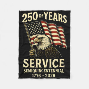 American 250th Anniversary Celebration Patriotic U Fleece Blanket