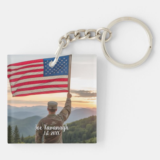 American 250th Anniversary Custom Acrylic Keychain (Back)