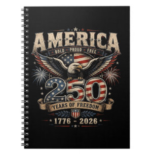American 250th Anniversary Patriotic USA 4th July Notebook