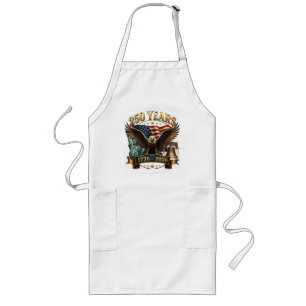 American 250th Anniversary USA Patriotic 4th July Long Apron