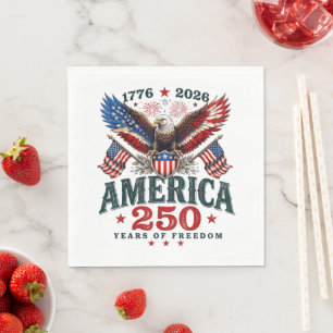 American 250th Anniversary USA Patriotic 4th July Napkin
