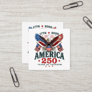 American 250th Anniversary USA Patriotic 4th July Square Business Card