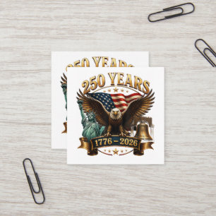 American 250th Anniversary USA Patriotic 4th July Square Business Card