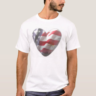 American 3D Heart Flag T-Shirt
