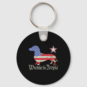 American 4th Of July Dachshund Lover Shirt Weenie Key Ring