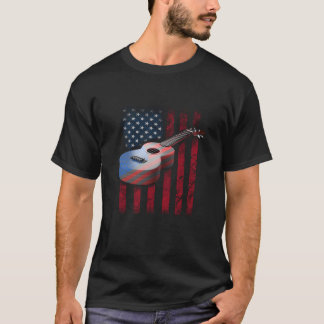 American Acoustic Guitar Shirt Us Flag Vintage Gui